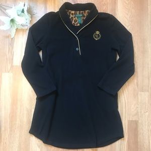 VTG Lauren-Gold Crest Logo Sweater Dress-M